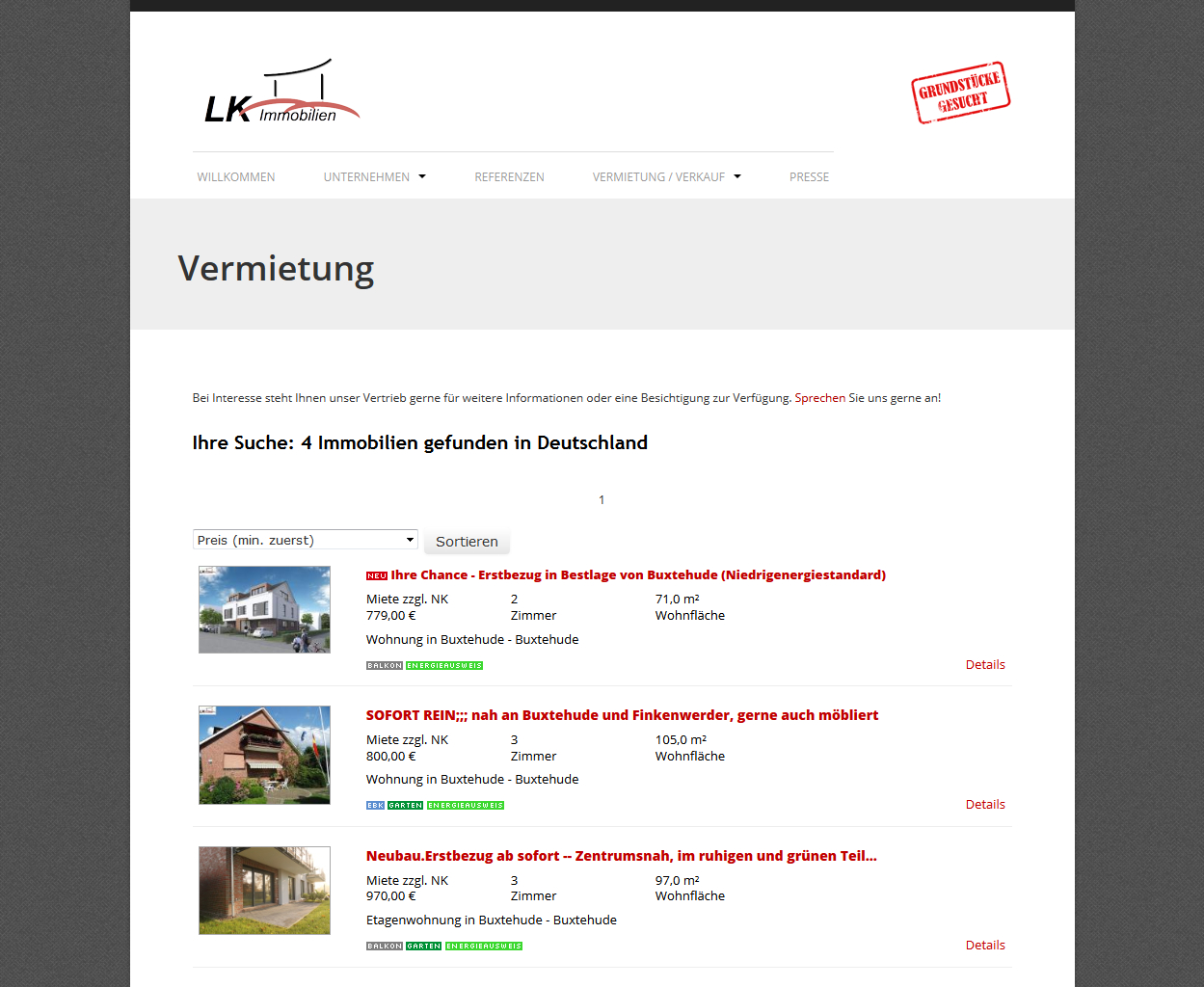 Einbindung von immonet