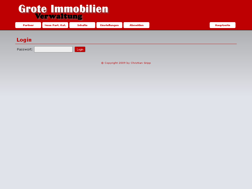 Verwaltung der Webseite